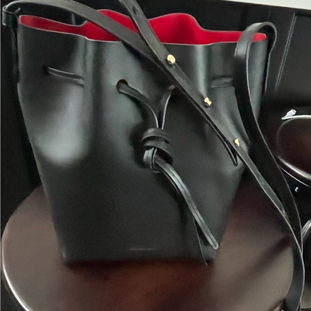 Mansur Gavriel Black Crossbody Bucket Bag - Picture 9 of 15